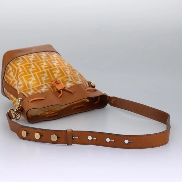 FENDI Zucca Canvas Shoulder Bag Orange Auth - Picture 5 of 16